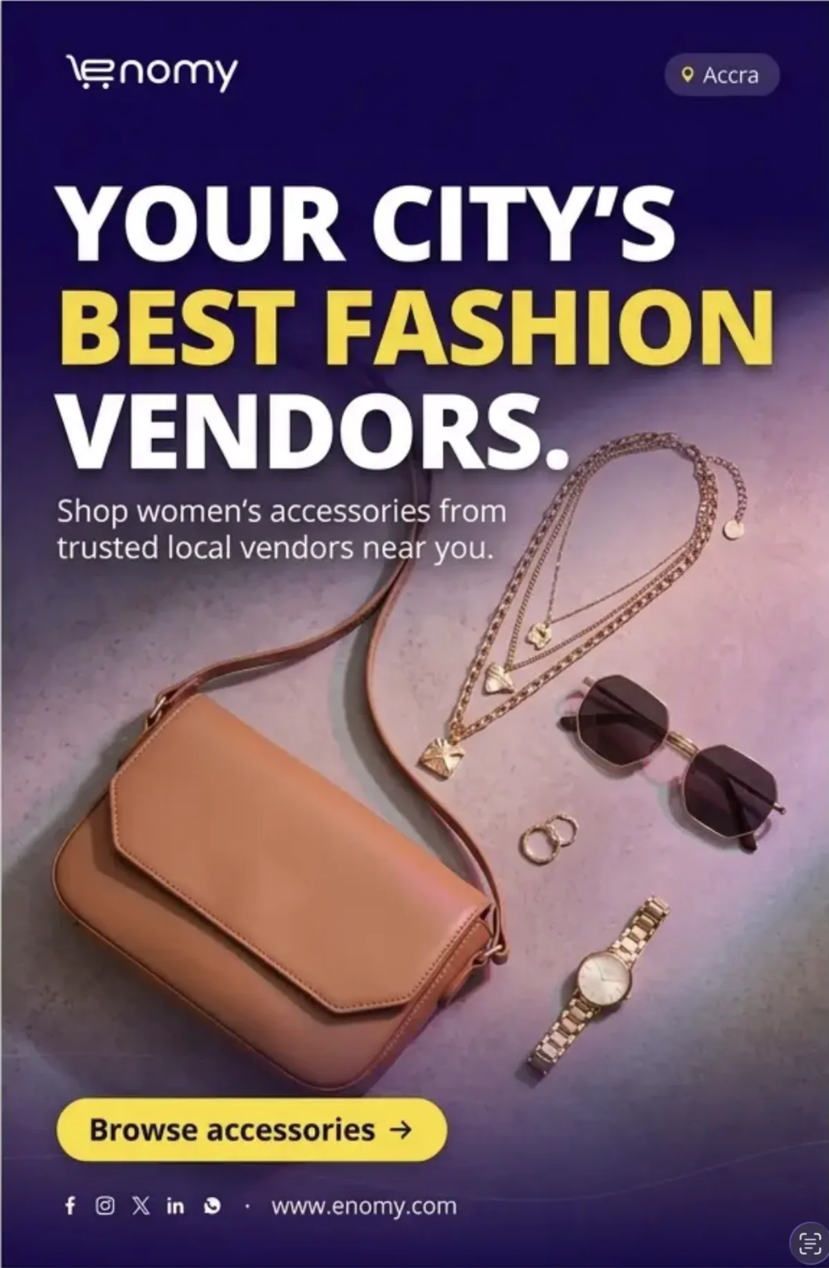 Reference flat lay of bag jewelry sunglasses and watch