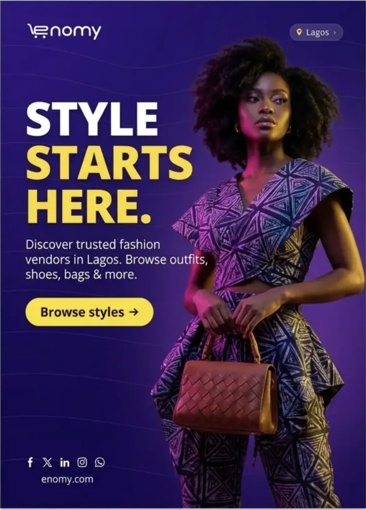Reference full body fashion portrait with headline space
