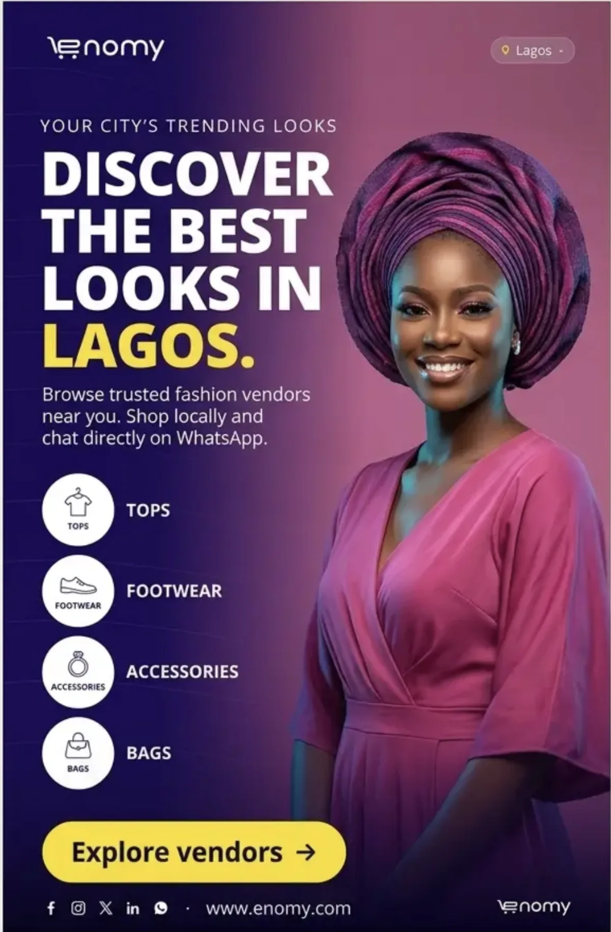 Reference Lagos fashion portrait featuring a gele headwrap