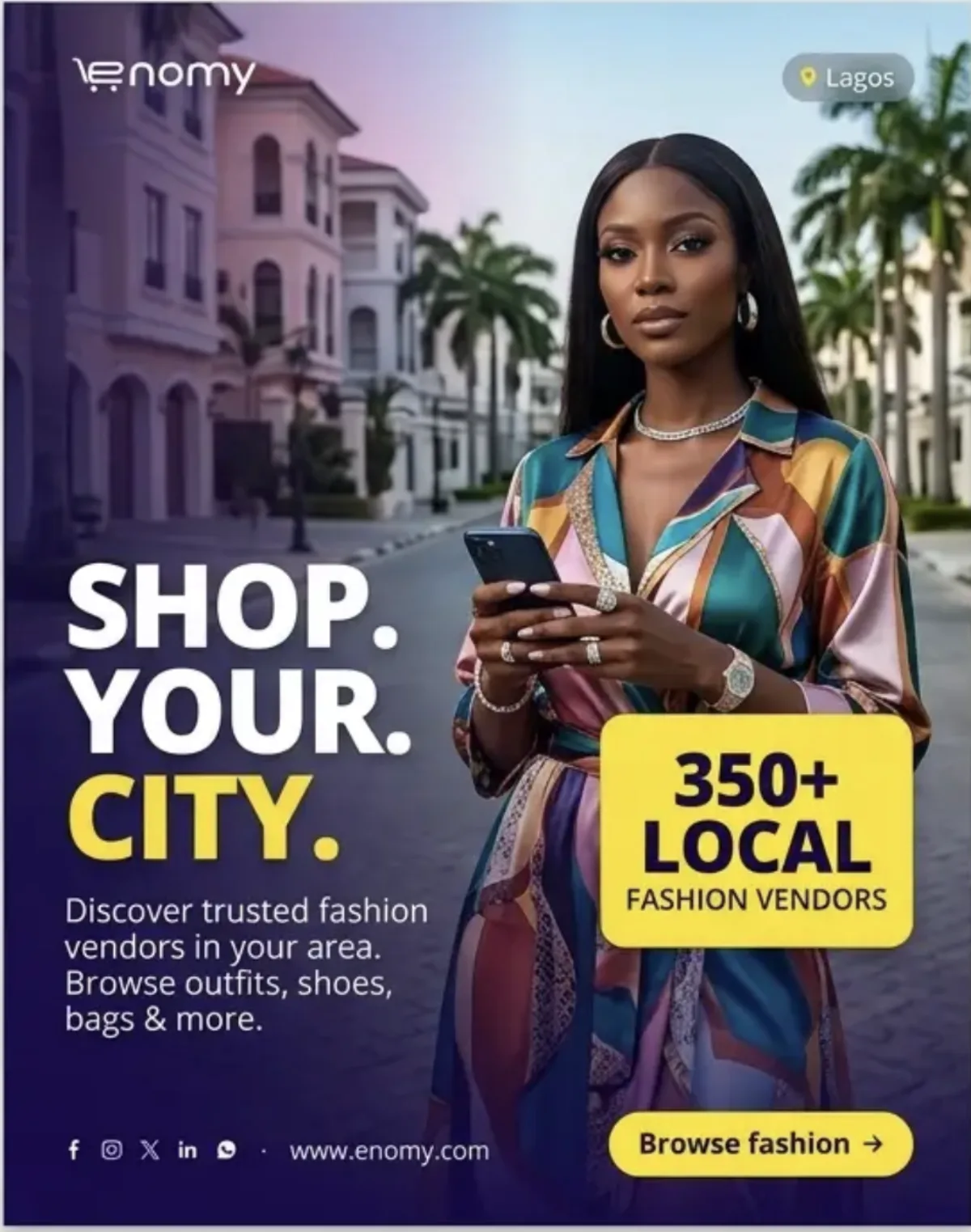 Reference campaign using a yellow local-vendor fact card